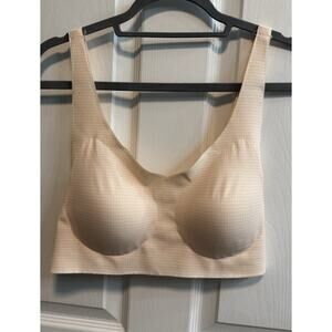 Bali Bra Large Beige Cream Dots Back Hook Removable Pads Adjustable Straps
